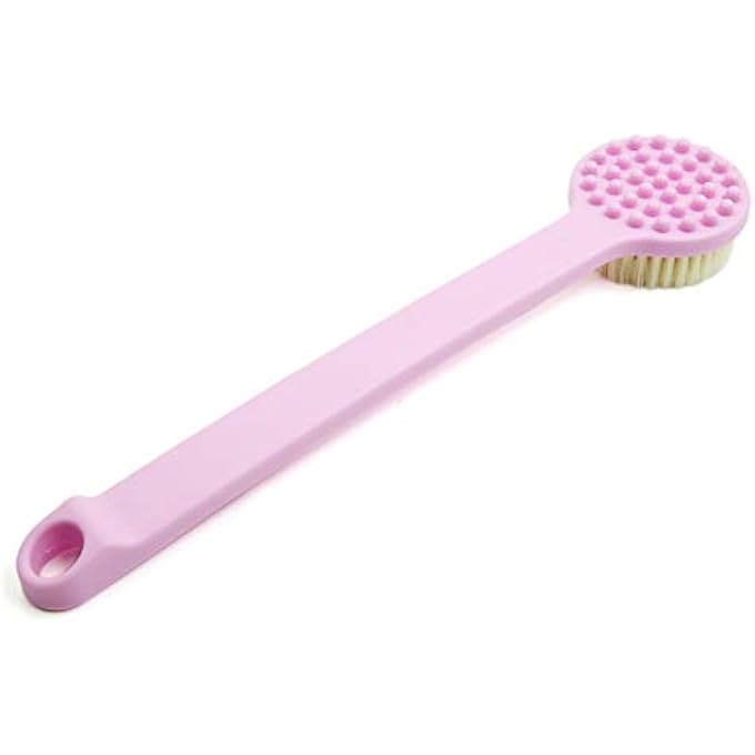 Ruilogod Pink Round Head Soft Bristle Plastic Body Brush Bath Shower Scrubber (id: 404 34a cb4 b78 30c - Image 2